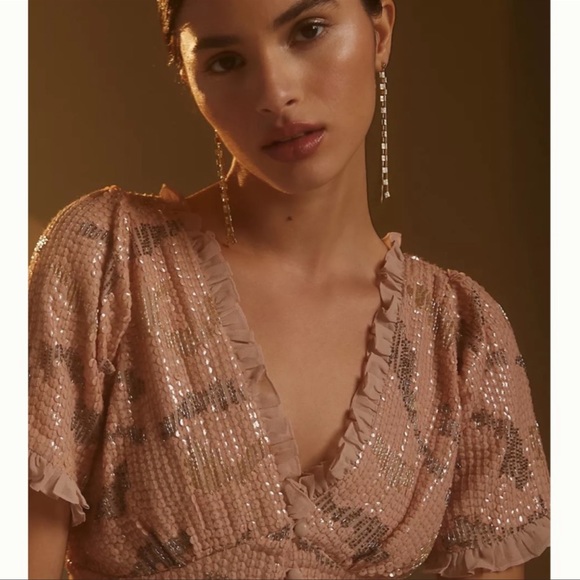 Anthologies Sequin V-Neck Alluring & Stylish Top - Picture 8 of 8